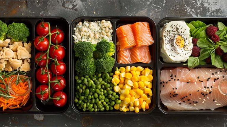a number of plates of health food