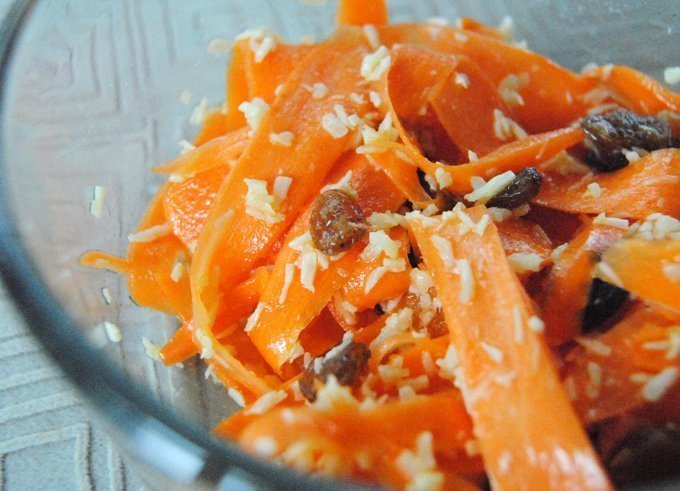 Carrot Raisin Coconut Salad