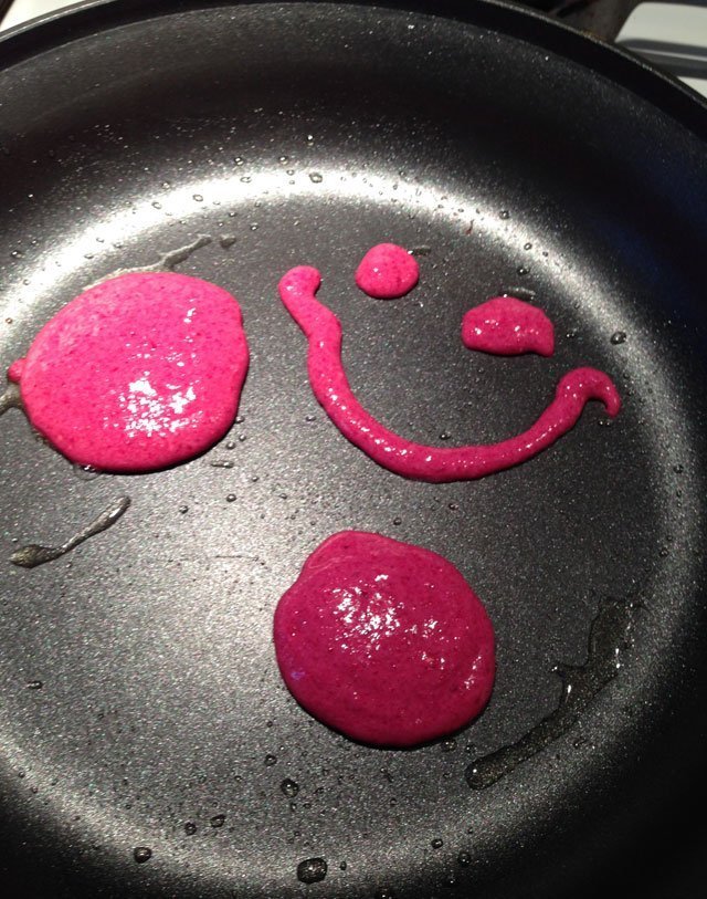 Pink Pancakes In A Pan