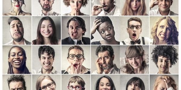 24 different faces with different emotions