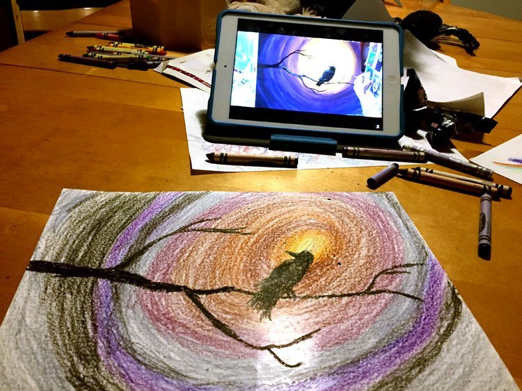DIY Kids Paint Night with Crayons