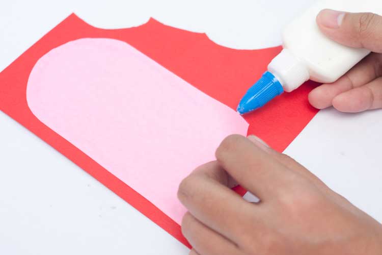 Glue pattern down. Heart Card