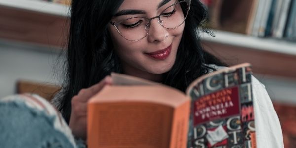 lady reading a book