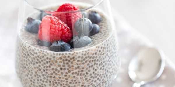 keto pudding with fruit