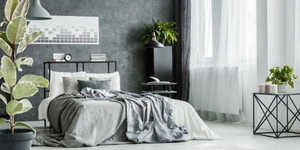 grey styled bedroom