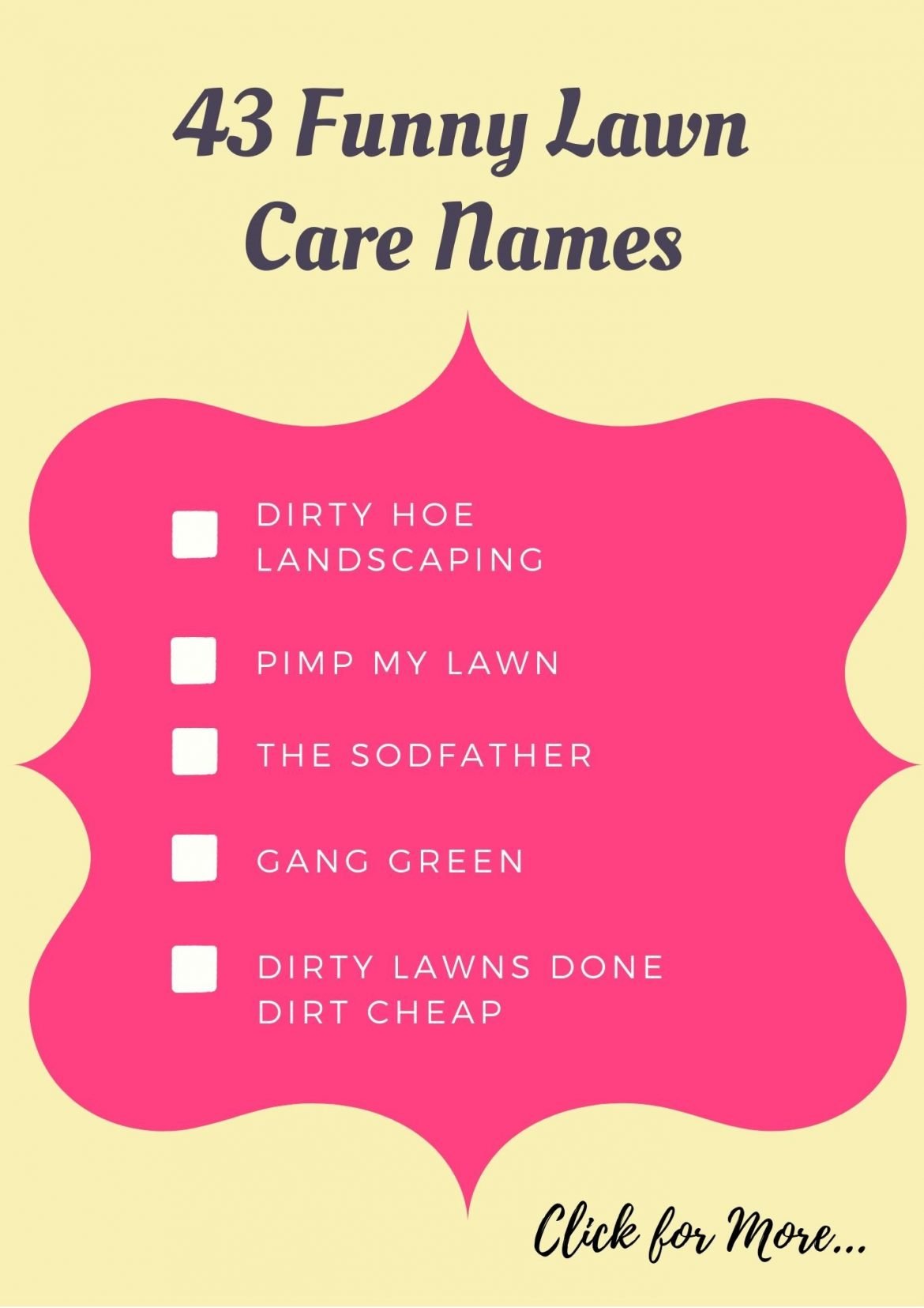 411 Hilarious Lawn Care Names Get Inspired!