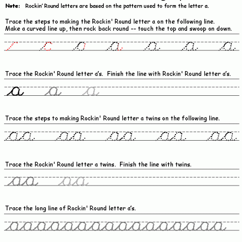 Learning Cursive - Free Online Worksheets for Cursive Writing