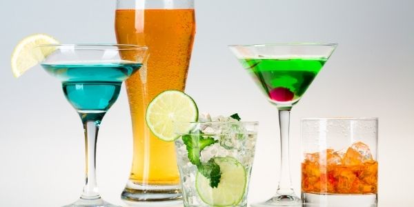 5 different types of alcoholic drinks