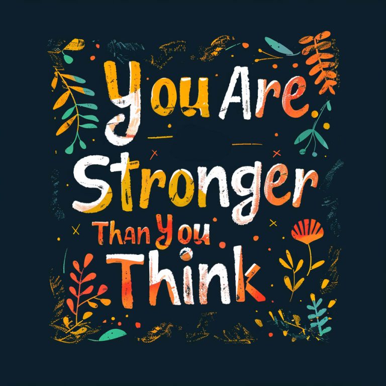 affirmation Text reads: You are stronger than you think