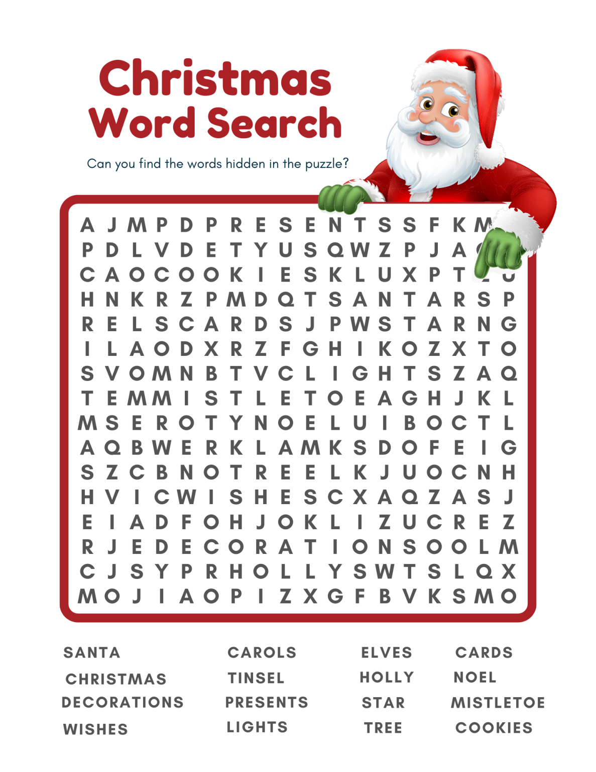 Free Christmas Word Search for Kids: Unwrap the Joy!