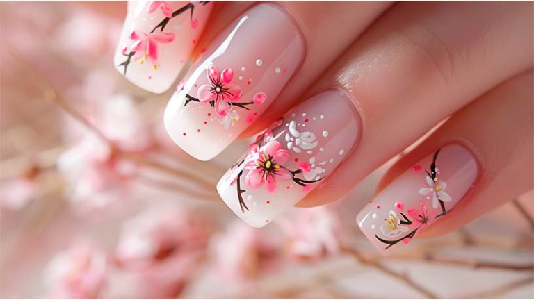 Floral Spring nail art design